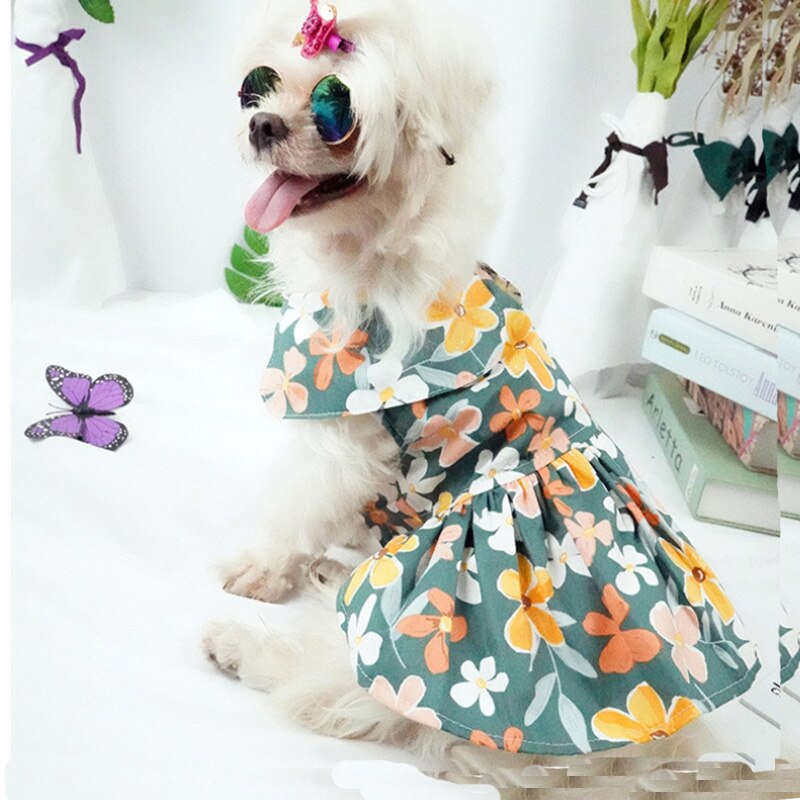 Letnia sukienka dla zwierzaka strój dla szczeniaczka dla małych psów sukienki wizytowe pomorskie maltańskie Shih Tzu sznaucer pudel corgi chihuahua stroje