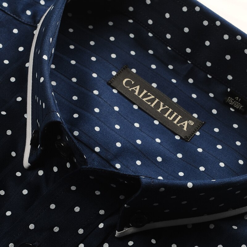 Men's Casual Short Sleeve Polka Dot/Triangle Printed Shirt Standard-fit Contrast Patchwork Tops Button-down Cotton Shirts