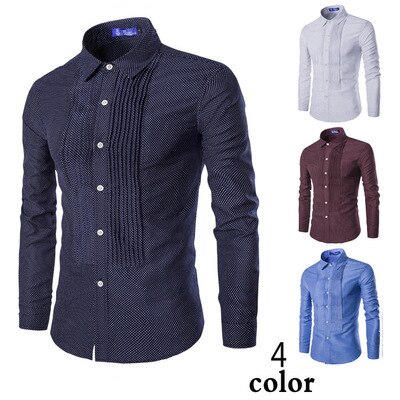 Männer frauen Casual Lange Hülse Shirt Polka Dot Business Hemd Langarm Shirt Top