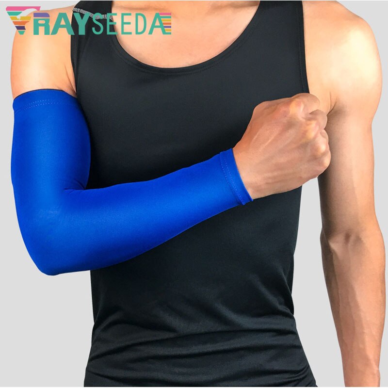 Rayseeda High Elastic Basketball Sports Arm Warmers Anti-Slip Breathable Silicone Running Arm Sleeves Volleyball Arms Protection