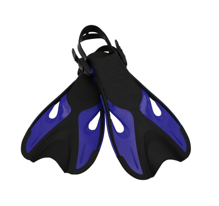 Erwachsene Tauchen Flossen Offener Ferse Flossen Verstellbaren Riemen Schwimmen Schnorcheln Tauchen Ausrügestochen: Blau / L/XL