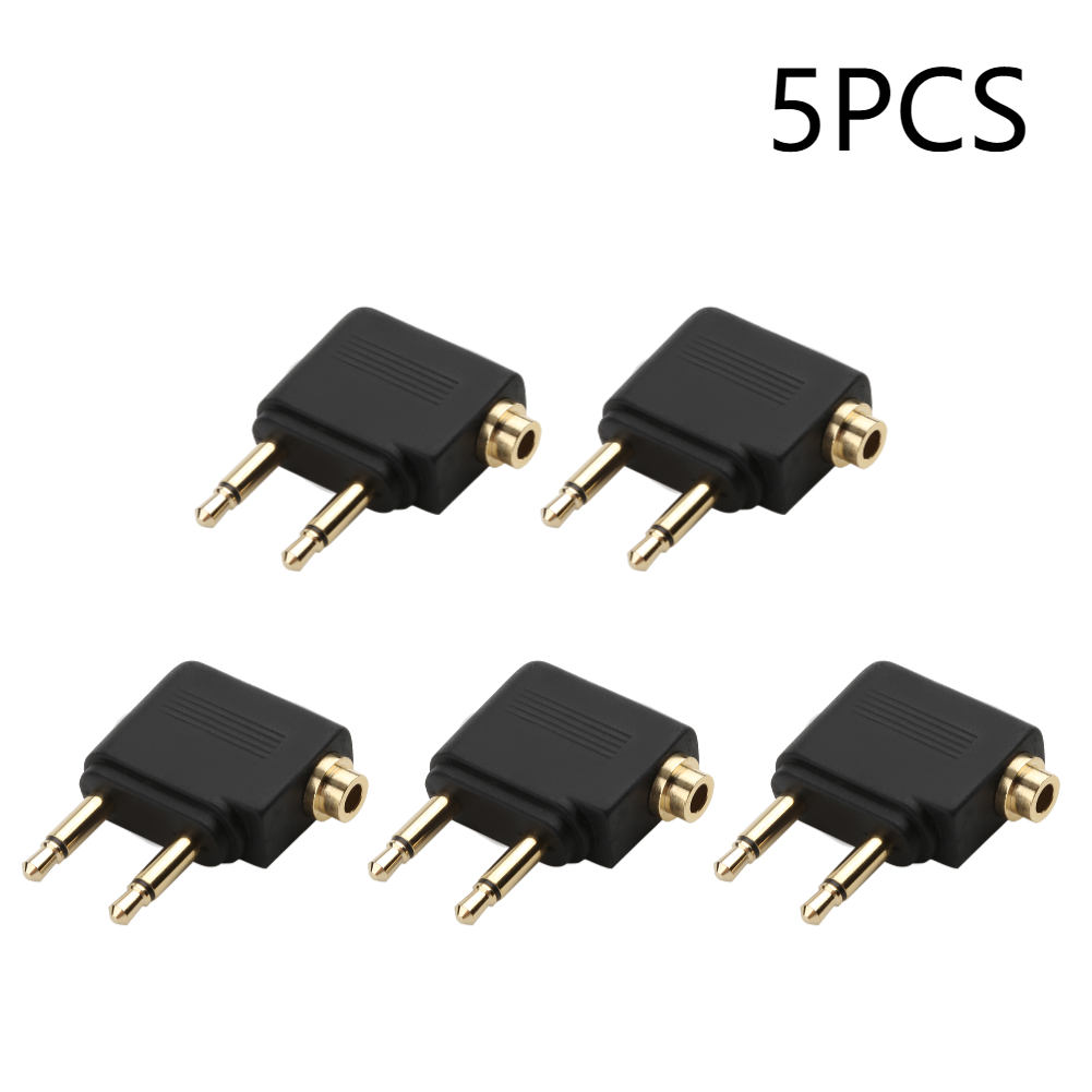 1-5 Stuks Audio-Adapter 3.5Mm Plug Jack Luchtvaartvliegtuig Koptelefoon Koptelefoon Audio-Adapter Voor Vliegtuig Reizen Hoofdtelefoon Oortelefoon: WHEAT