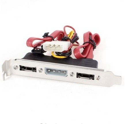 Cable de ranura de soporte PCI de alimentación IDE de 4 pines de doble SATA a 2 puertos eSATA +