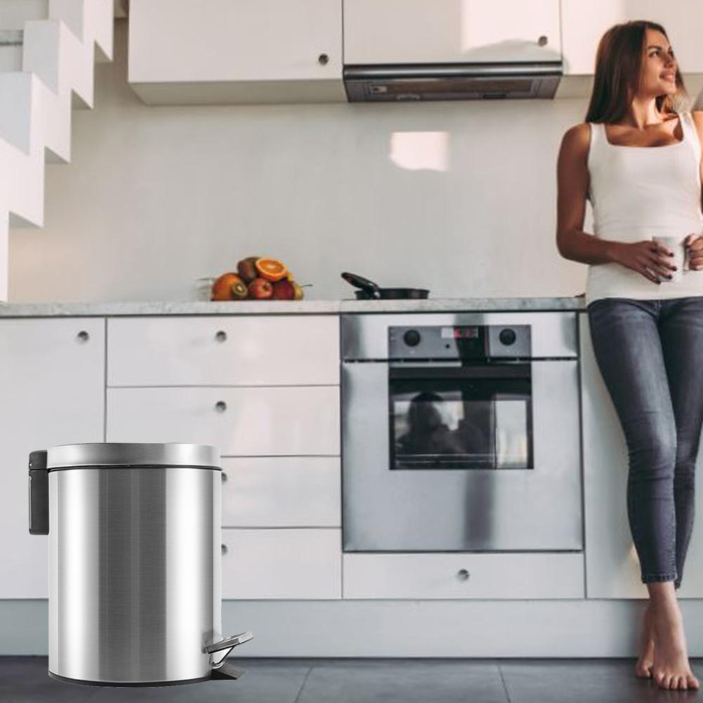 Prullenbak Ronde Prullenbak Rvs Home Hotel Kamer Kantoor Deksel Emmer Pedaal Prullenbak Prullenbak Voor keuken Badkamer