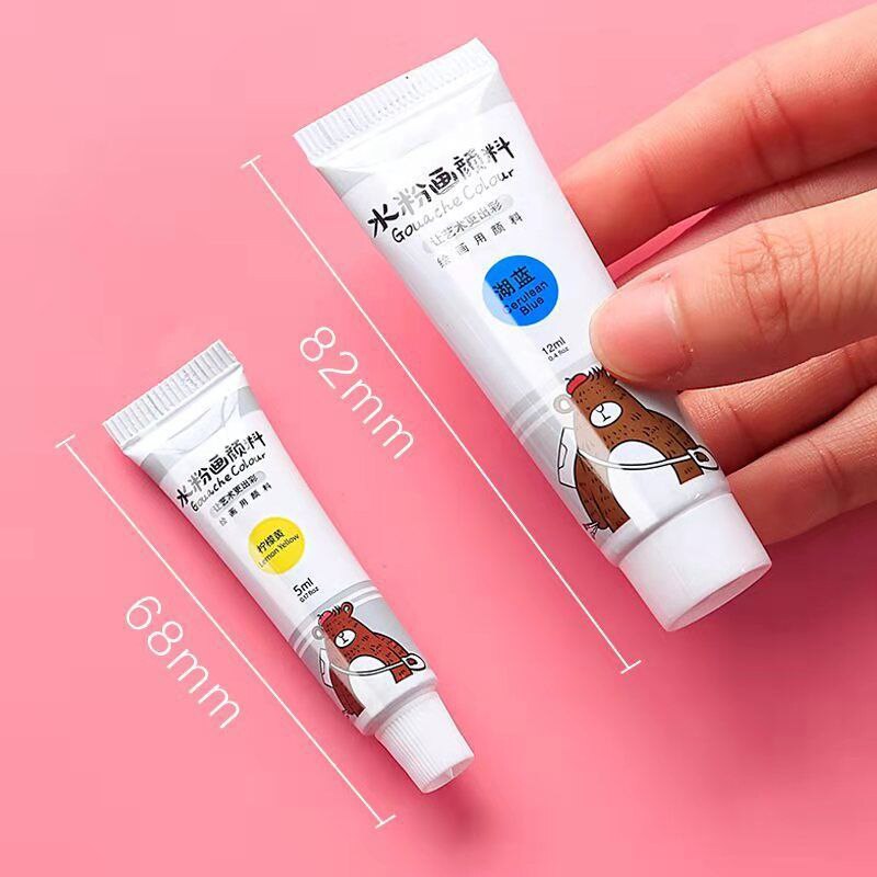 Gouache paint set for beginners 24/12 color students with children washable kindergarten drawing blackboard pigment art supplies