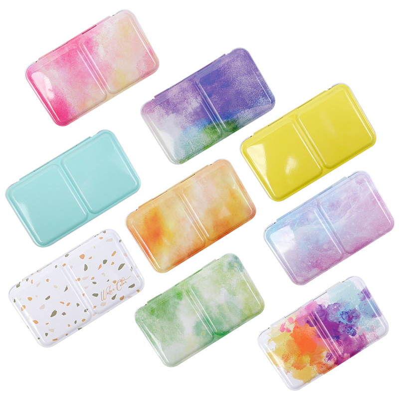 Portable Watercolor Paint Metal Empty Box Palette With 24 Grids Watercolor Paint Storage Tools Painting Art Supplies