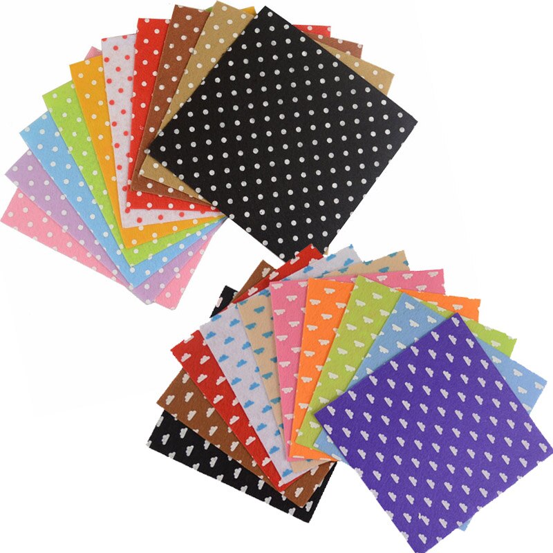 1mm tykkelse filt diy håndværk 15 x 15cm hjem mønster bundt polyester klud kunst håndværk syning af ikke-vævet stof trykt filt