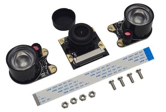 Raspberry Pi 4 Camera Night Version with 130 Degree Wide Angle 5M Pixel 1080P Camera Module Also Support Raspberry Pi 3: 130 with IR LED