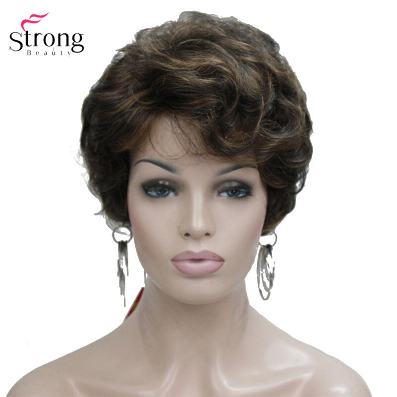 Perruque Courte Pour Femme - Couleur Brown Copper Wick Light Blonde And Red, Cheveux Humains, Référence Brenda 33H