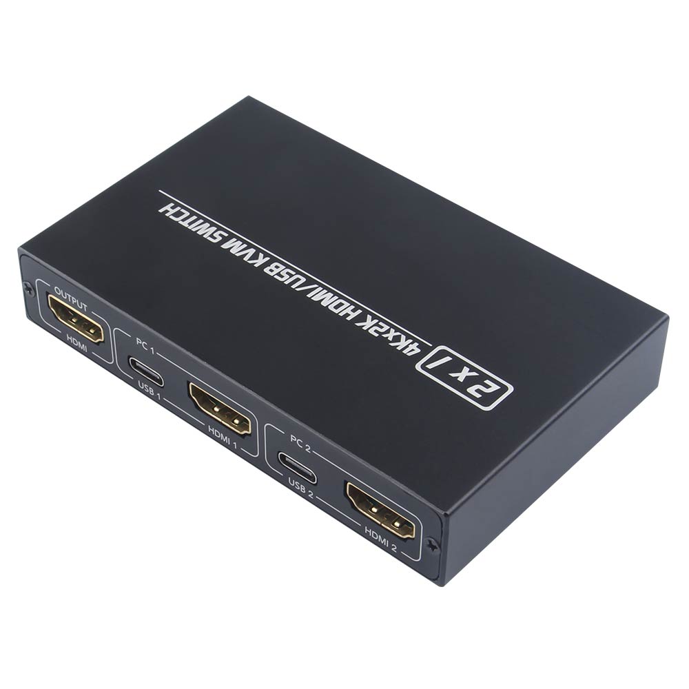 2-Poort Hdmi Usb Kvm 4K Switch Splitter Voor Gedeelde Monitor Toetsenbord En Muis Adaptieve Edid/Hdcp printer Plug En Play