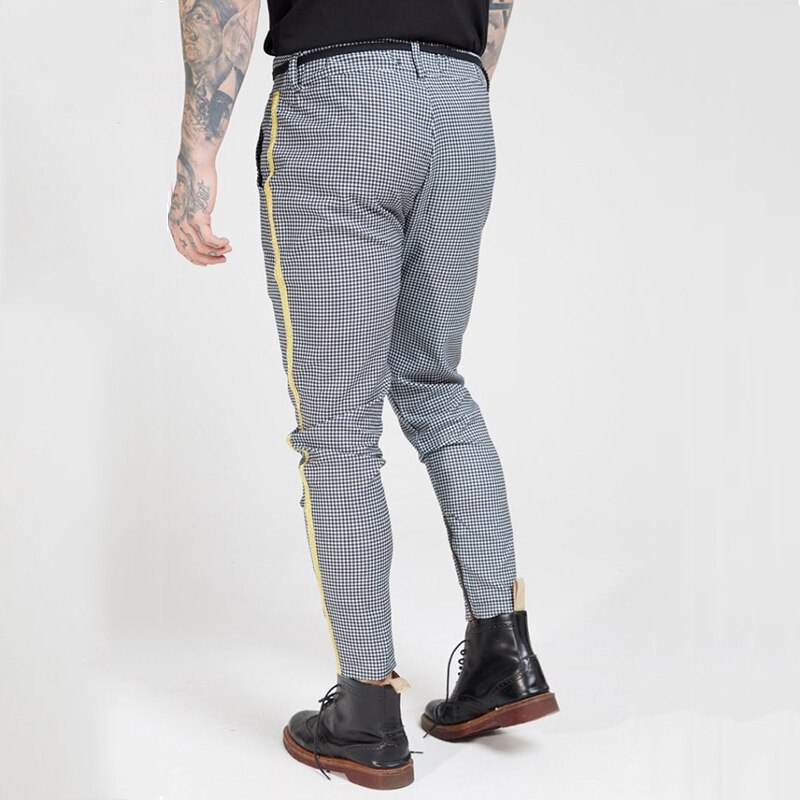 Plaid Hosen Männer Hüfte hüpfen Streetwear Jogginghose Dünne Hosen Männer Turnhallen Kleidung Chino Herren Jogger Hosen