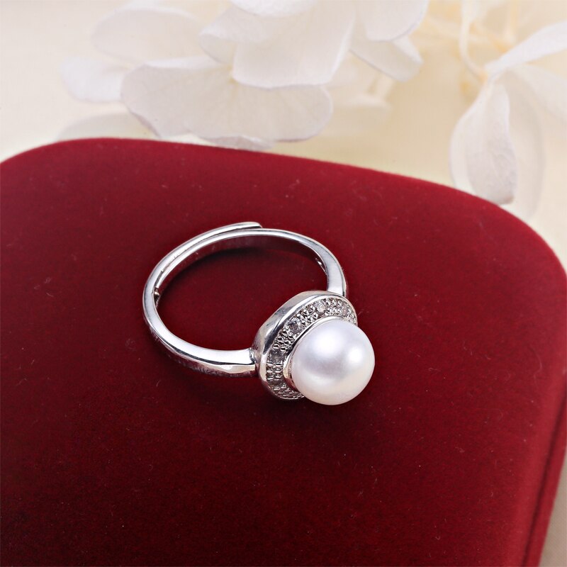 ZHBORUIN Perle Schmuck einstellen 100% Reale Natürliche Perle Halskette Ohrringe Ring 925 Sterling Silber Schmuck-einstellen Für Frauen