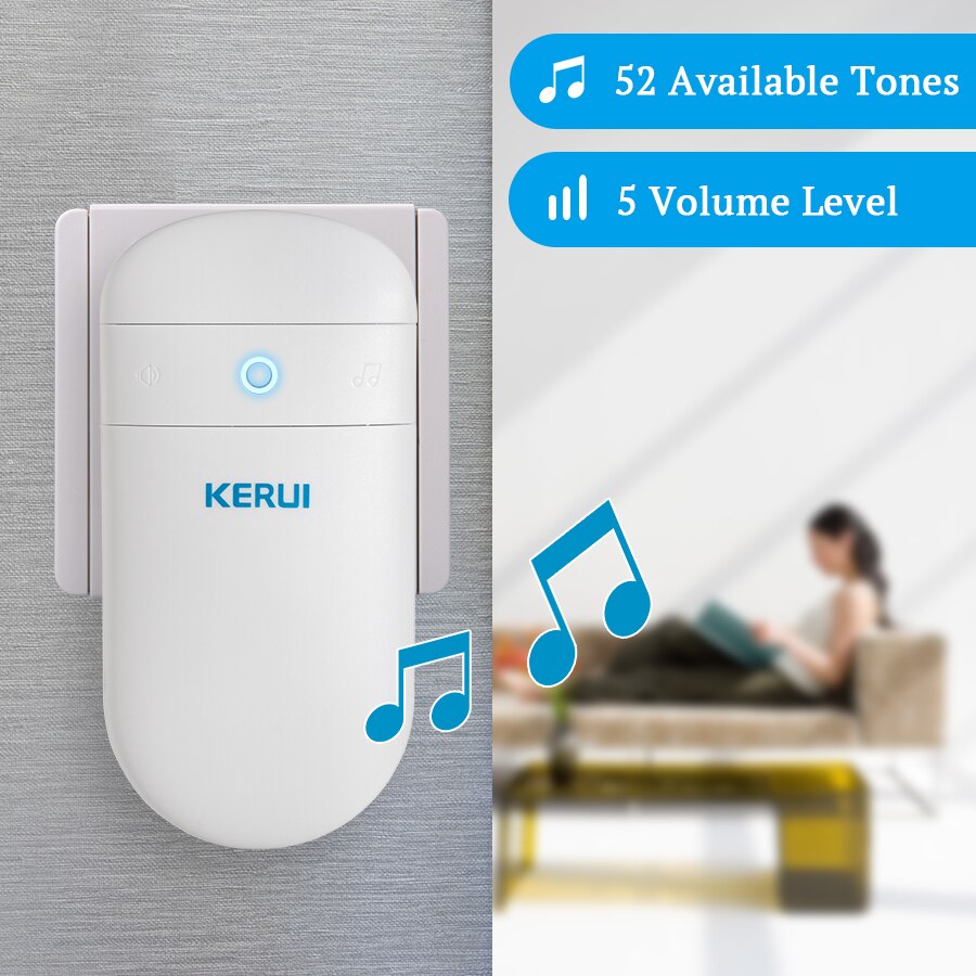 KERUI-timbre inalámbrico M518 para casa, Control remoto electrónico inteligente, con niveles de volumen ajustables, autogeneración