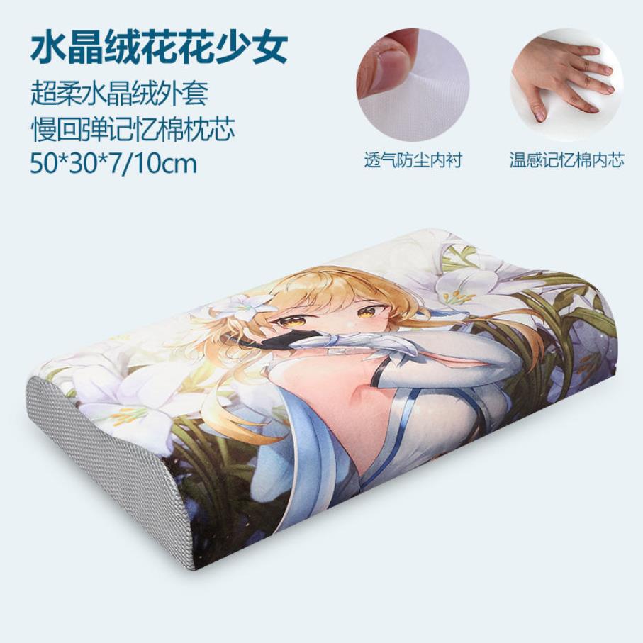 Memory Foam Bed Orthopedisch Kussen Voor Nekpijn Slapen Gezondheid Met Geborduurde Fijne Fluwelen Kussensloop Thuis 60*30Cm top F0436: 19