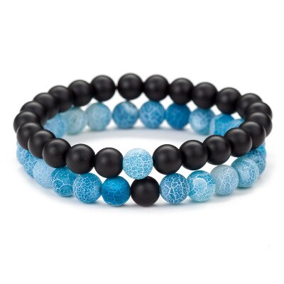 stil verwitterten stein perlen paar armband klassische stein Liebhaber armband für frauen: H05