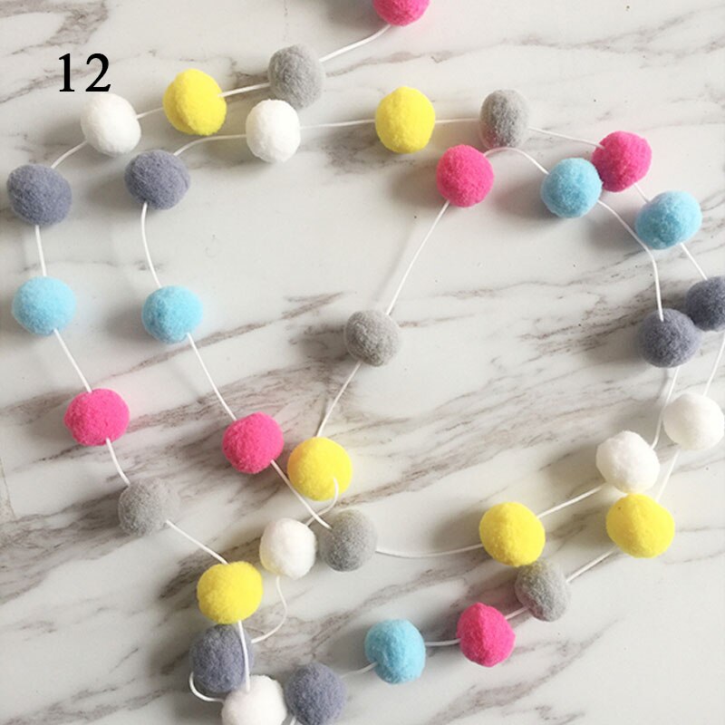 2M Pompoms Soft Pom Poms String Fur Ball Arts Toys Crafts DIY Apparel Sewing Fabric Supplies Wedding Home Decoration: 12