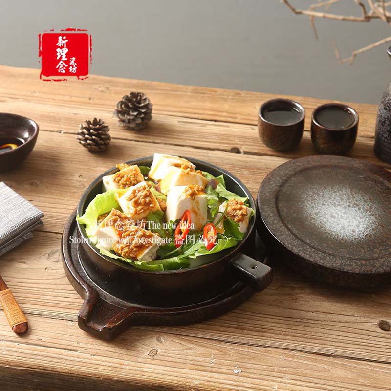 Fancity Creatieve Japanse Soep Cup Soepkom Met Deksel Stone Ground Tofu Pot Keramische Servies Isolatie Kom Soeppan Restauran