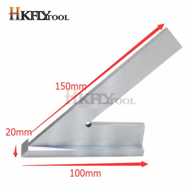 150x100mm Stainless Steel 45 Degree Miter Angle Corner Ruler Wide Base Gauge Measuring Tools DIN875/2 Standard With Stop