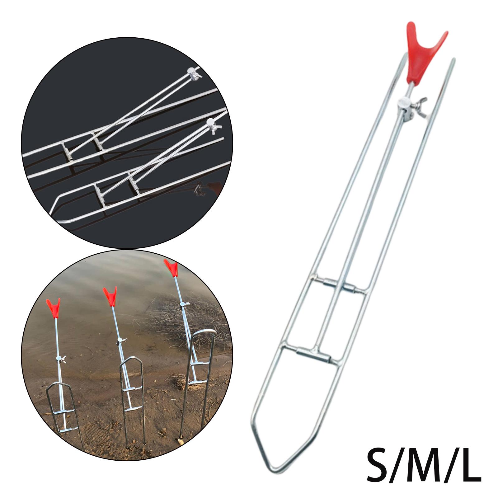 Portable Fishing Rod Pole Holder Adjustable Ground Pole Stand Bracket Support Foldable for Ponds Bank Fishing Sea Shores Rivers