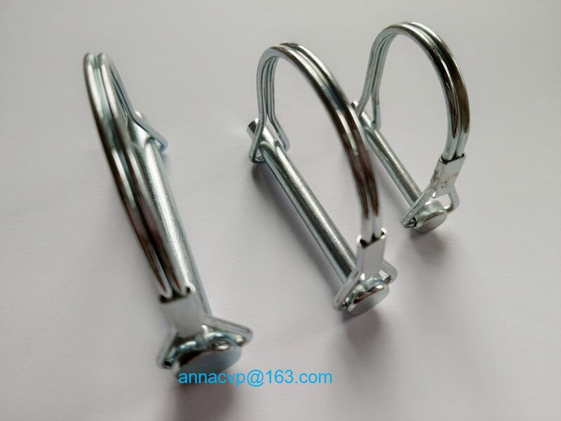 ROUND WIRE LOCK PINS 6.3MM BRIGHT ZINC PLATED, ROUND LOCKS STUDS, wire locking hitch pin TRAILER PARTS
