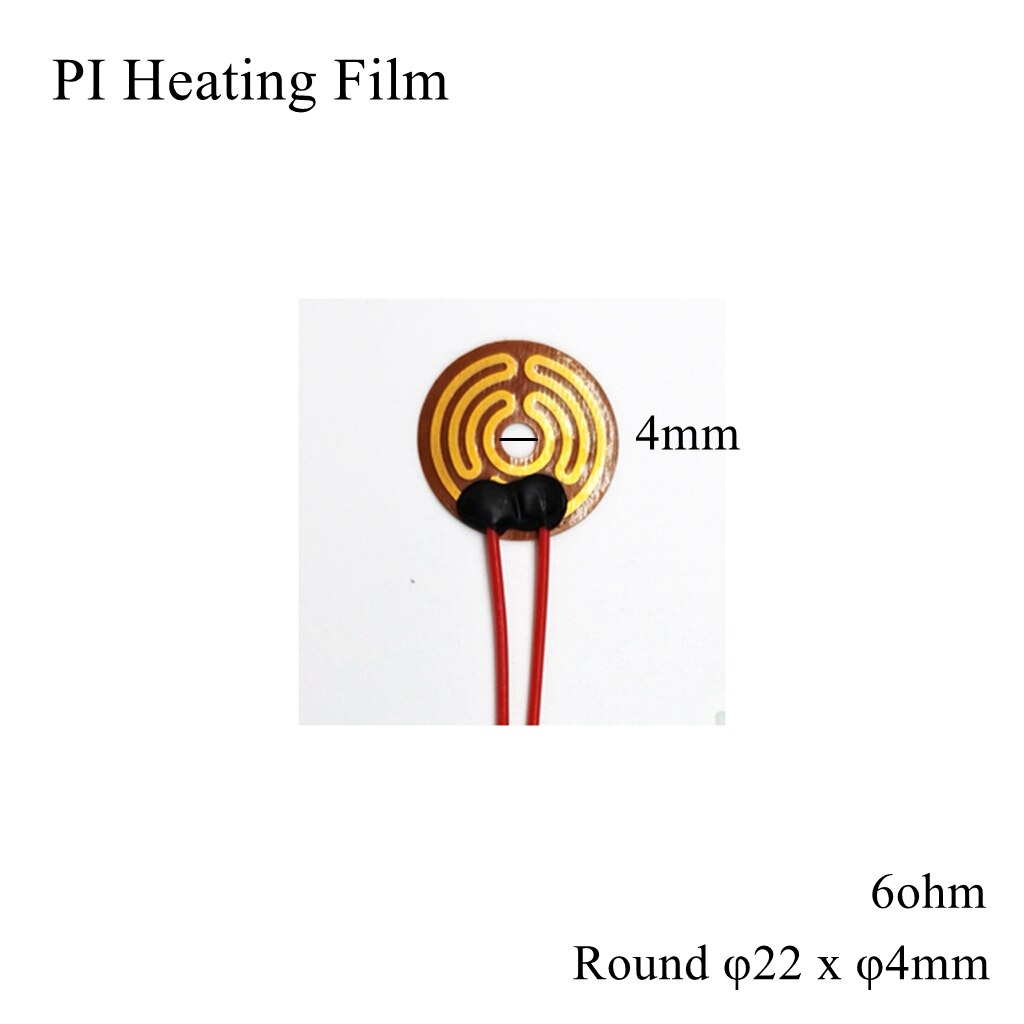 Film chauffant électrique rond, 25mm 5V 12V 24V 110V 220V PI, Film adhésif Polyimide, plaque chauffante électrique, tapis de panneau, feuille de carburant, huile moteur réservoir: Round 22mm x 4mm