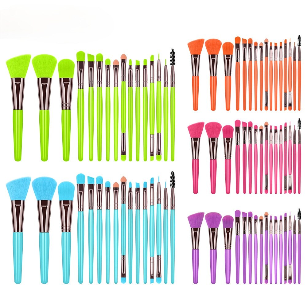16 Uds Set de brochas de maquillaje de ojos de herramientas de belleza polvo de la Fundación de sombra de ojos cosméticos herramientas de belleza