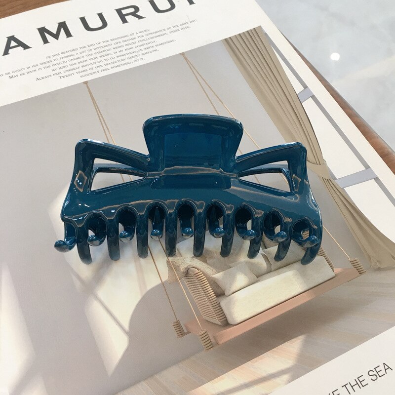 Huanzhi 2020 elegante grande resina multicolorido hairpins banho de cabelo captura tubarão clip para meninas acessórios de cabelo estilo de cabelo fazer: F-11x5.5cm