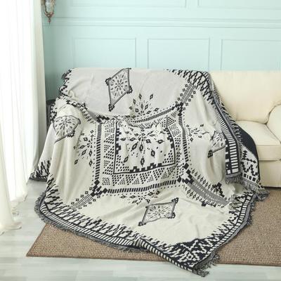 American adult Knitted Throw Blanket white black geometry blanket throw Home Cover travel bed sofa Use FG1097: 1 / 90 X 150 CM