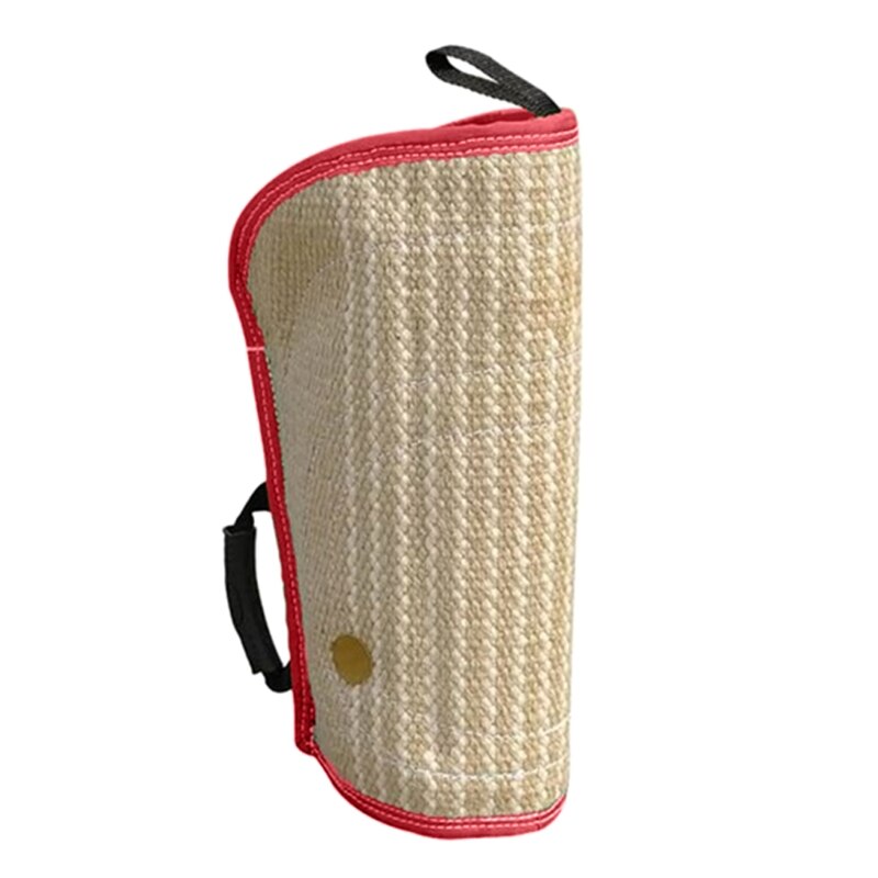 Mangas duraderas para morder perros, protección para el brazo, juguete masticable para perros Pitbull, Pastor Alemán, accesorios de equipo de entrenamiento para perros de yute: Red