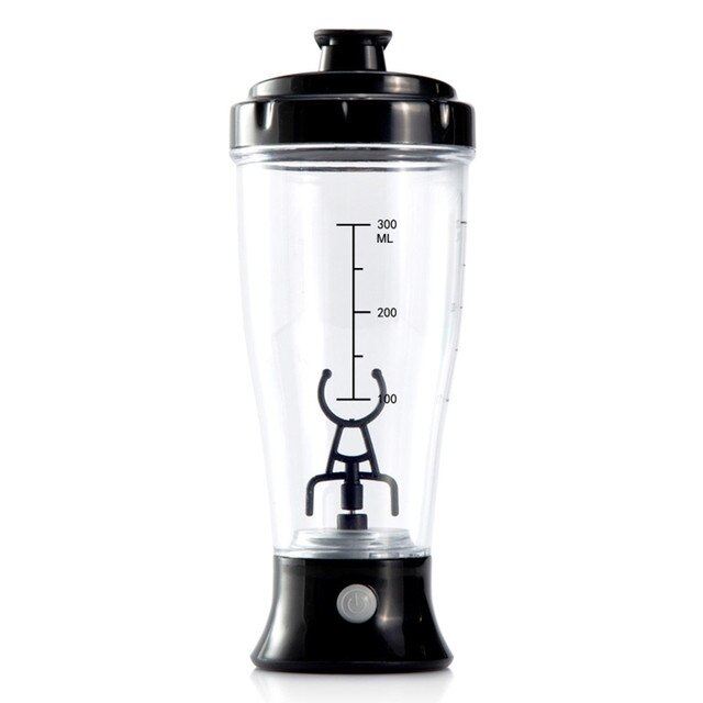 350Ml Automatische Shaker Fles Mengen Fles Sport Shaker Zelf Roeren Mok Draagbare Milkshake Elektrische Schudden Cup: Black