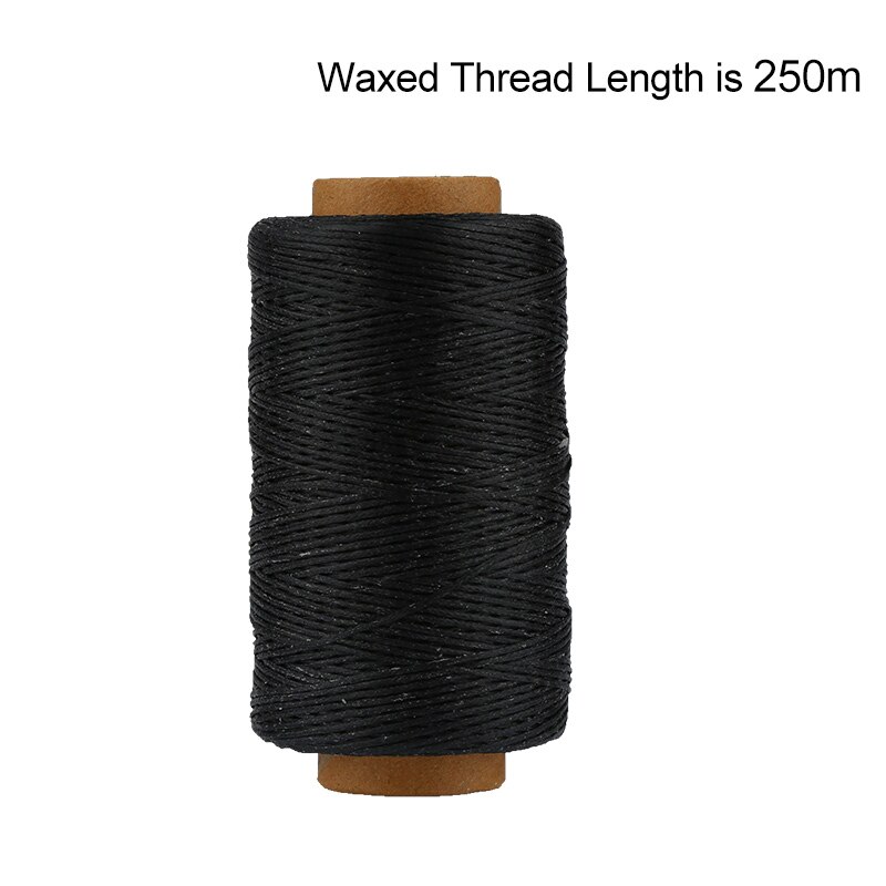 LMDZ 250m Leder Gewachst Faden Leder NäHenne Nähen Nadeln Kupfer Bohren Ahlen Verfolgung Rad Garn Schere für DIY Handwerk: Typ 3
