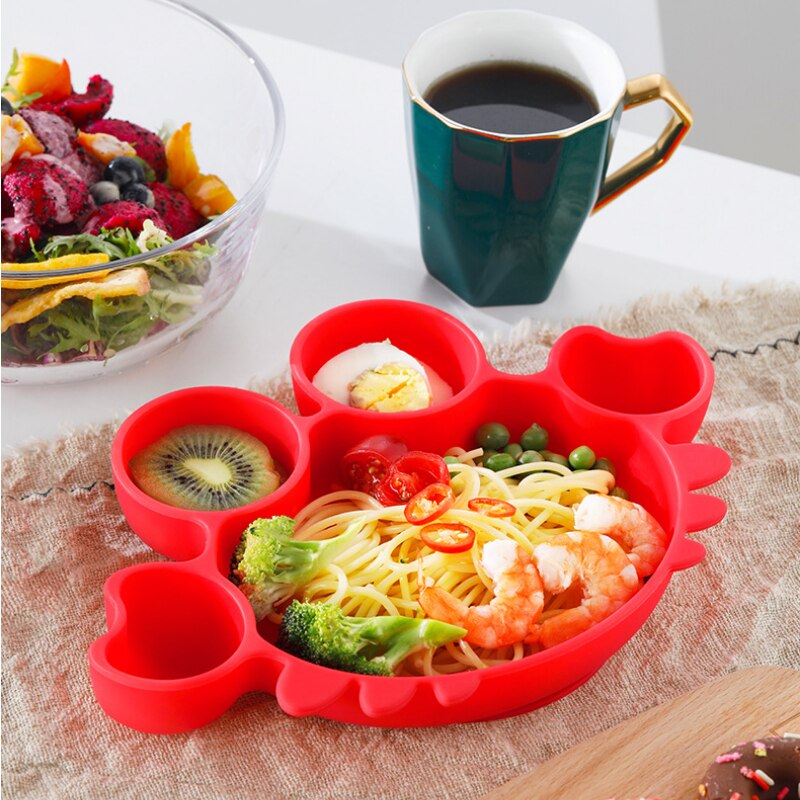 Baby Kommen Diner Platen Siliconen Zuig Feeding Servies Bpa Gratis Antislip Baby Gerechten Krab Voedsel Voeden Kom voor Kids