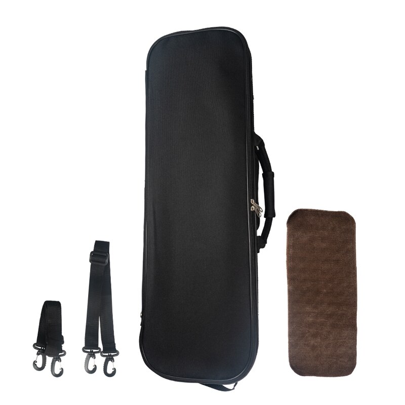 Rectangular Violin Case 4/4 3/4 1/2 1/4 with Hygrometer Black Oxford Built-In Violin Case