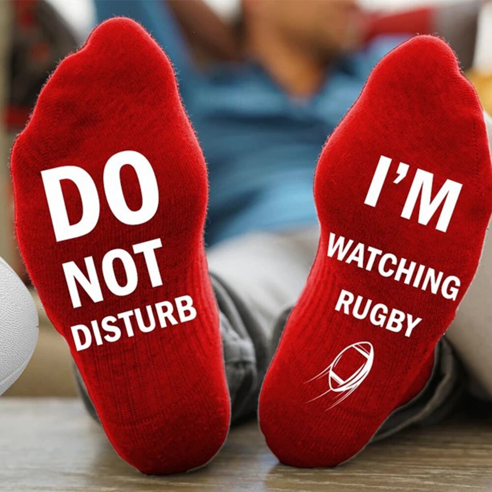Femmes hommes ne pas déranger je regarde Rugby drôle quotidien porter mi-mollet nouveauté chaussettes confortable doux lettre imprimé