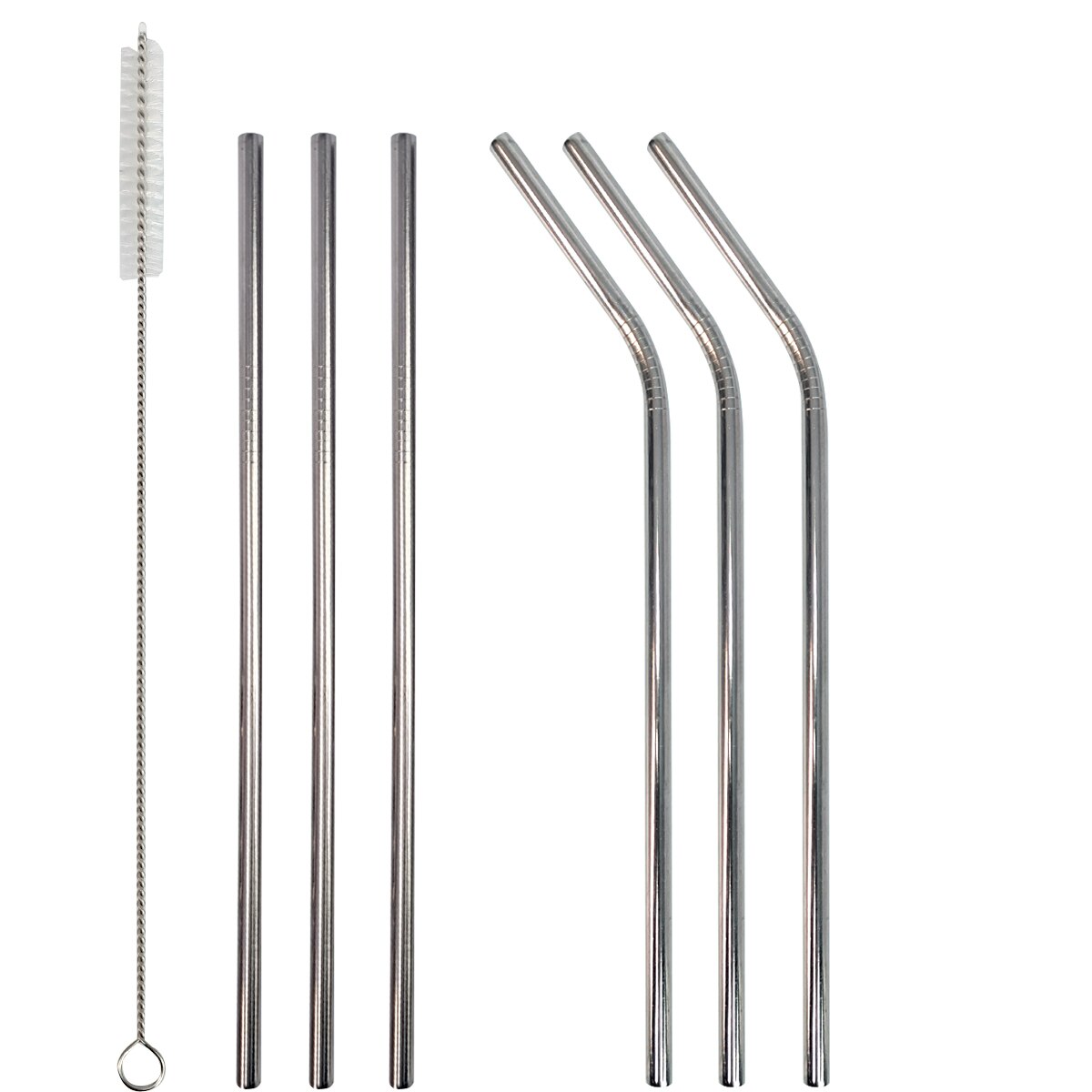 Bartender Kit Cocktail Shaker Accessories Set Stainless Steel straight straw straight brush spoon straw: 2