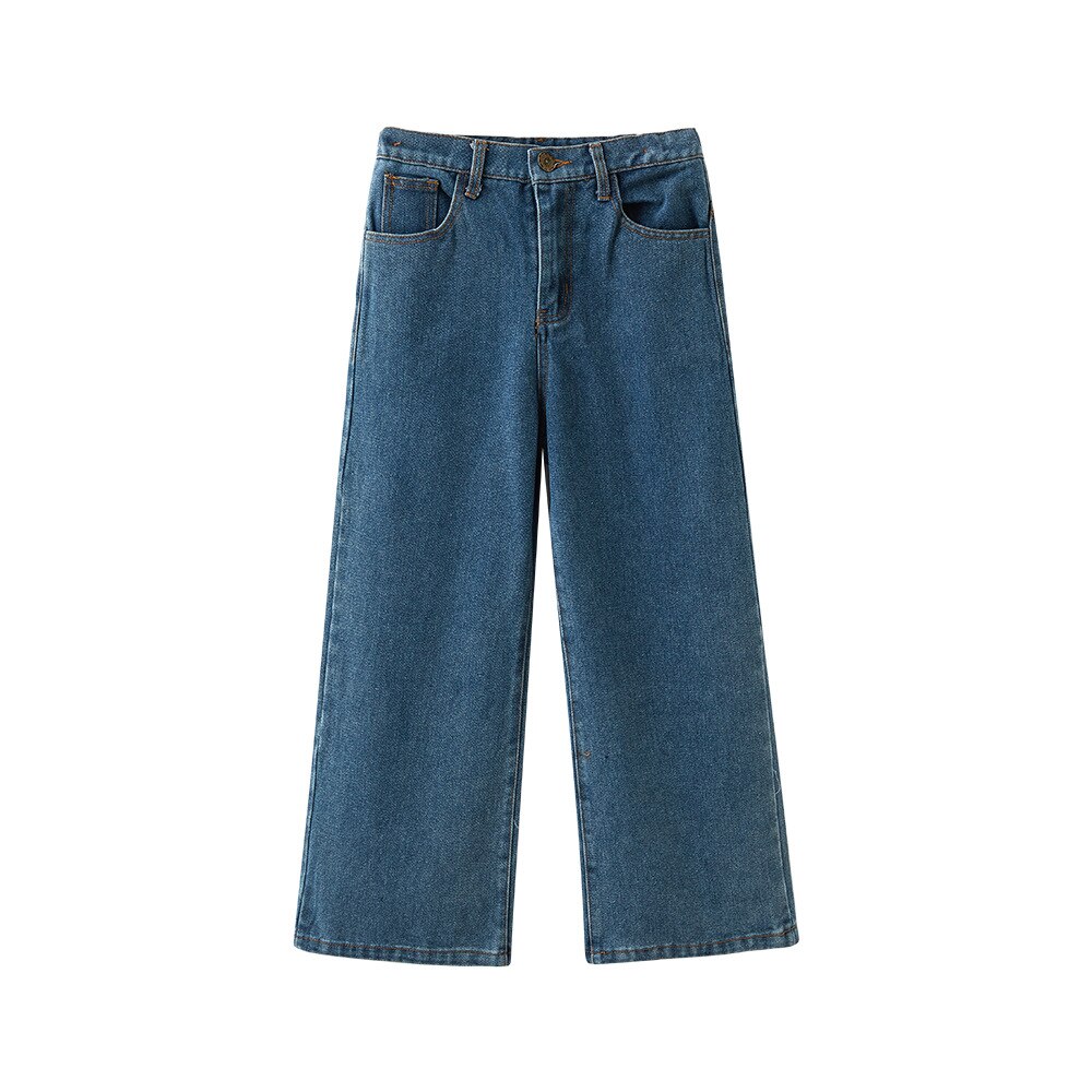 Pantalones vaqueros jóvenes para niñas, pantalones gruesos holgados de pierna ancha para niños, ropa vaquera azul, 8, 10 Y 12 años, Otoño e Invierno: 10
