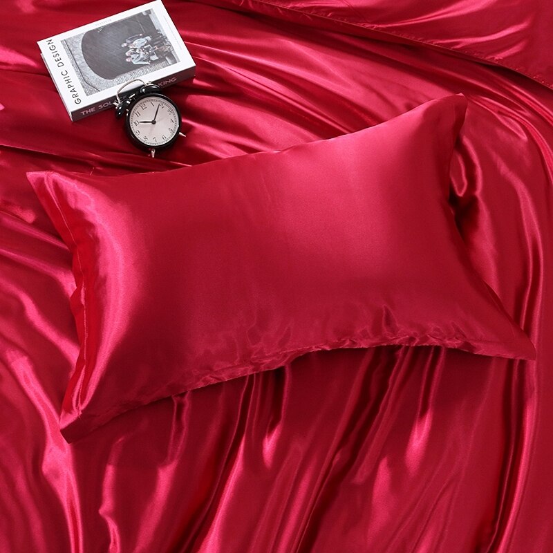 soft white pillow case 48x74cm satin pillowcase for hair Silk Pillow cover Home decoration: jiuhon