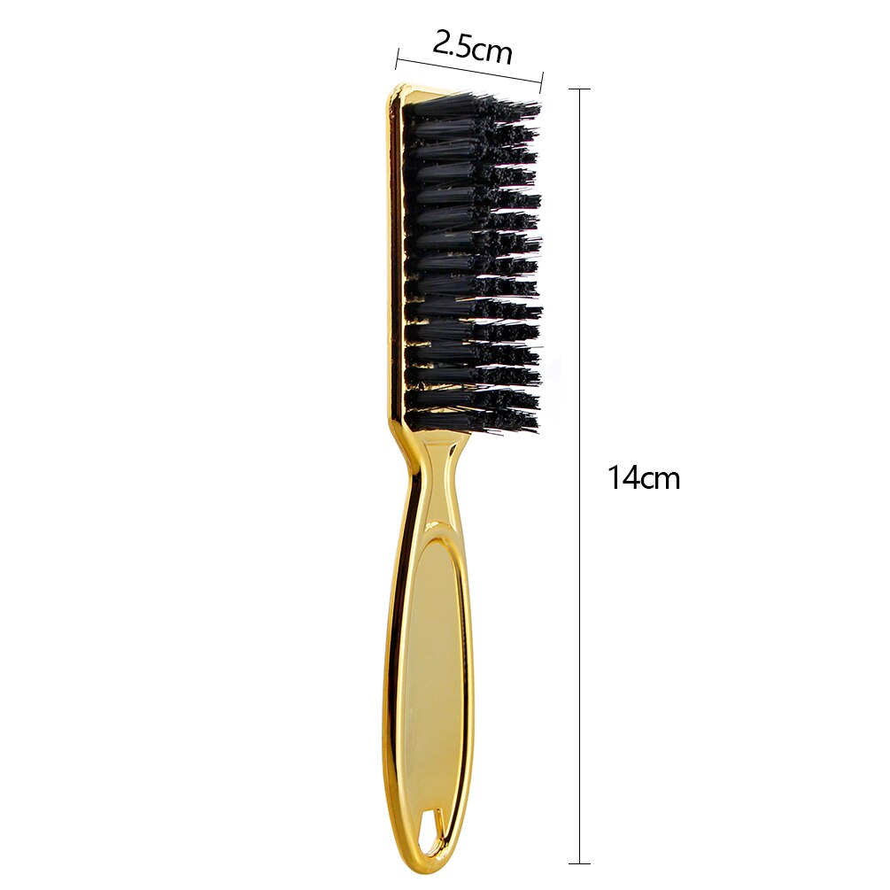 Cepillo de Limpieza del cabello suave con mango de plástico para peluquería, cepillo de peluquero para cuello, plumero para quitar el pelo roto, peine, herramientas de peinado: Dorado