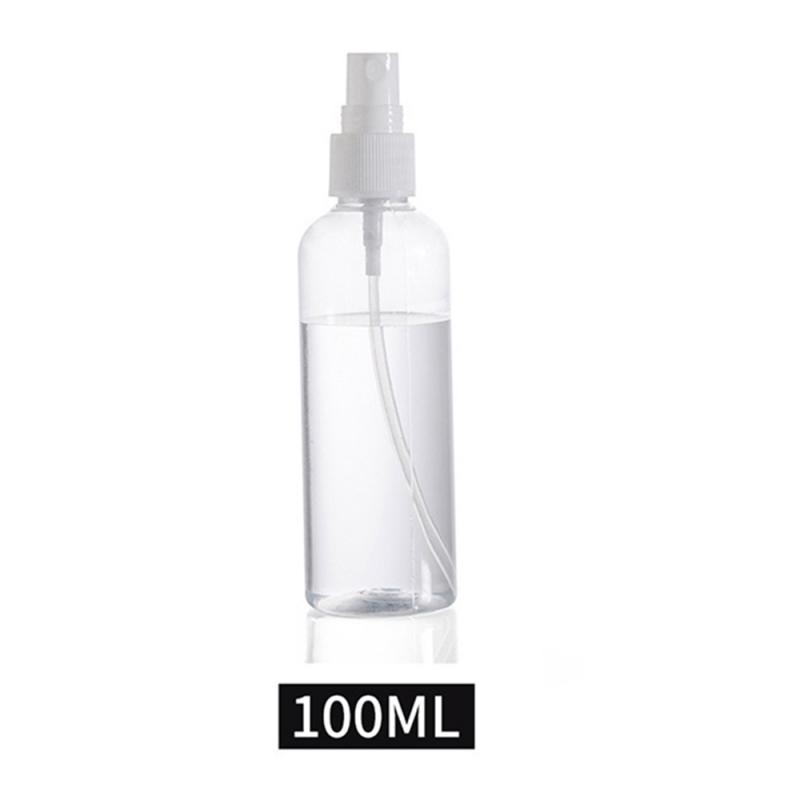 30/50/100ml täytettävää pulloa matka läpinäkyvä muovisumutin tyhjä kätevä pieni suihkepullo myrkytön turvallinen pullo: 100ml