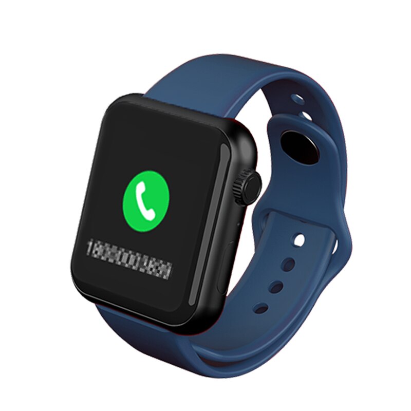 Vuxen smart klocka telefon fitness tracker för kvinnor män 1.4 tum smartwatch silikon armband för ios elektronisk leksak: Blå