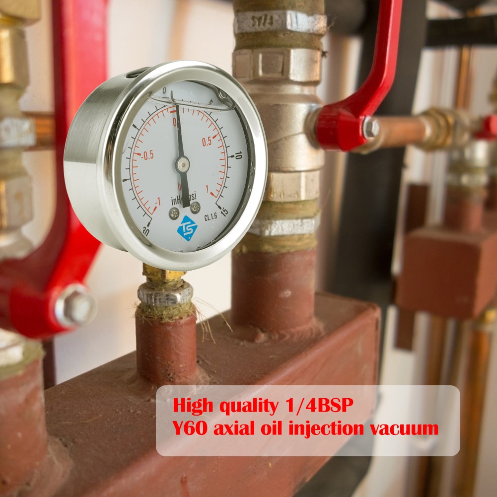 TS-PGGZ60Z4 Thread Radial Stainless Steel Manometer Liquid Filled Pressure Gauge Air Oil Water Hydraulic Pressure