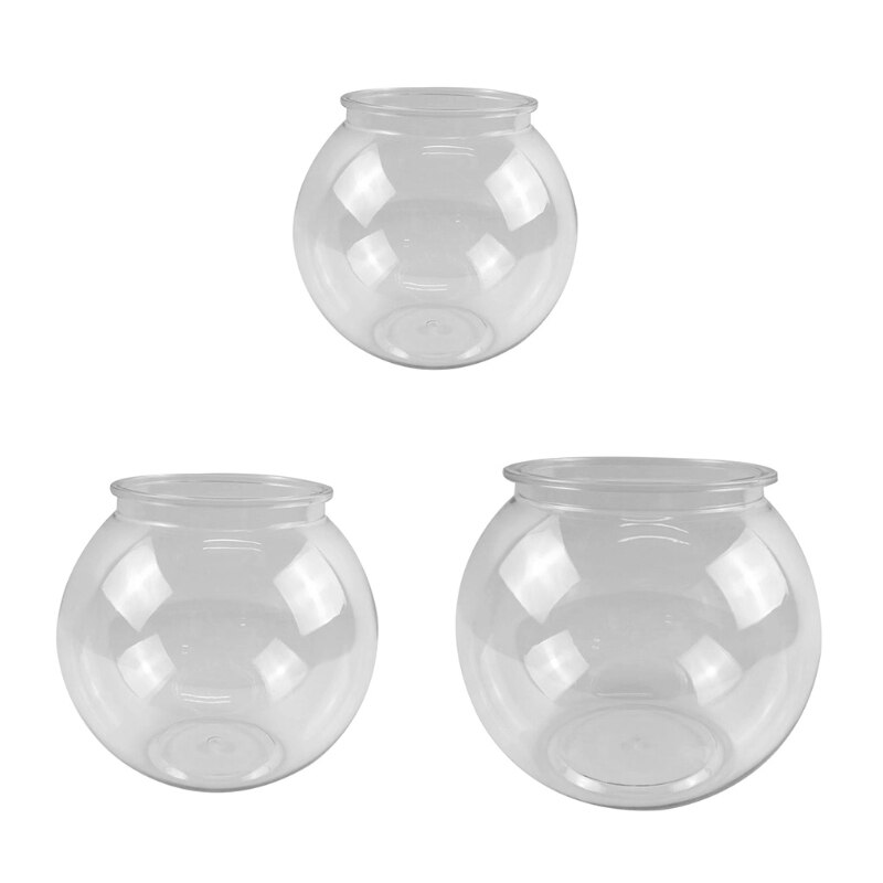 Plastic Round Bowls Durable Fish Keeper 3 Sizes Clear Bubble Terrarium Desktop Fish Bowl for Wedding Event Home Decor