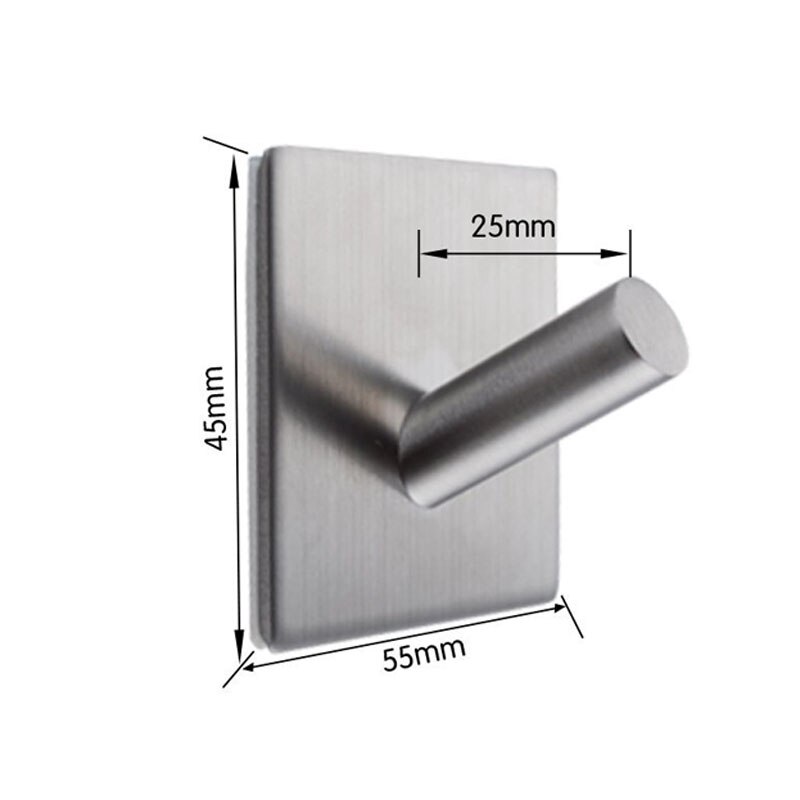 Gancho autoadhesivo de acero inoxidable con 1/2/4 ganchos para llaves, Soporte para Baño, cocina, montaje en pared, ganchos multiusos E2S
