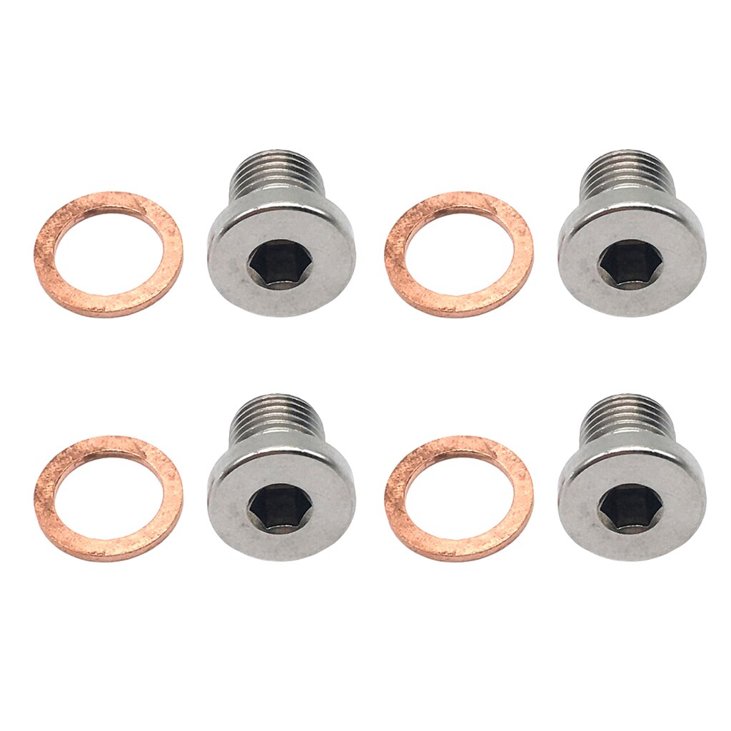 4 Set M12x1.25 Thread Silver 304 Stainless Steel O2 Oxygen Sensor Plug Bung Bolt