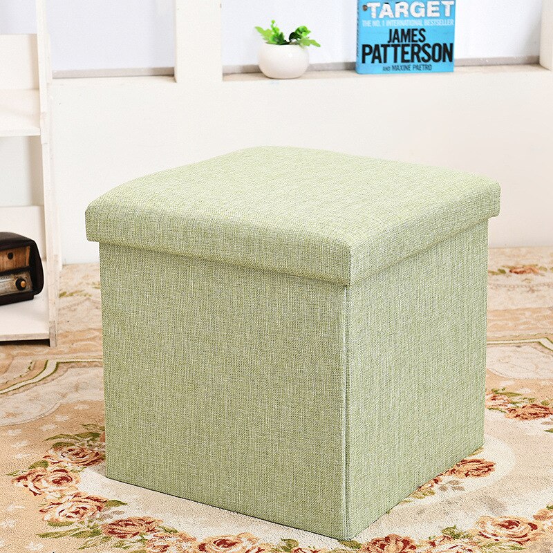 multi-fonction pliable carré rétro pliant stockage tabouret boîtes de rangement organisateur enfants livre articles divers décoration de la maison: green / L