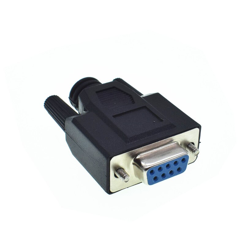 Connecteur sans soudure 9 broches DB9 pour femmes et hommes RS232, connecteur sans soudure: Female Screw Blue
