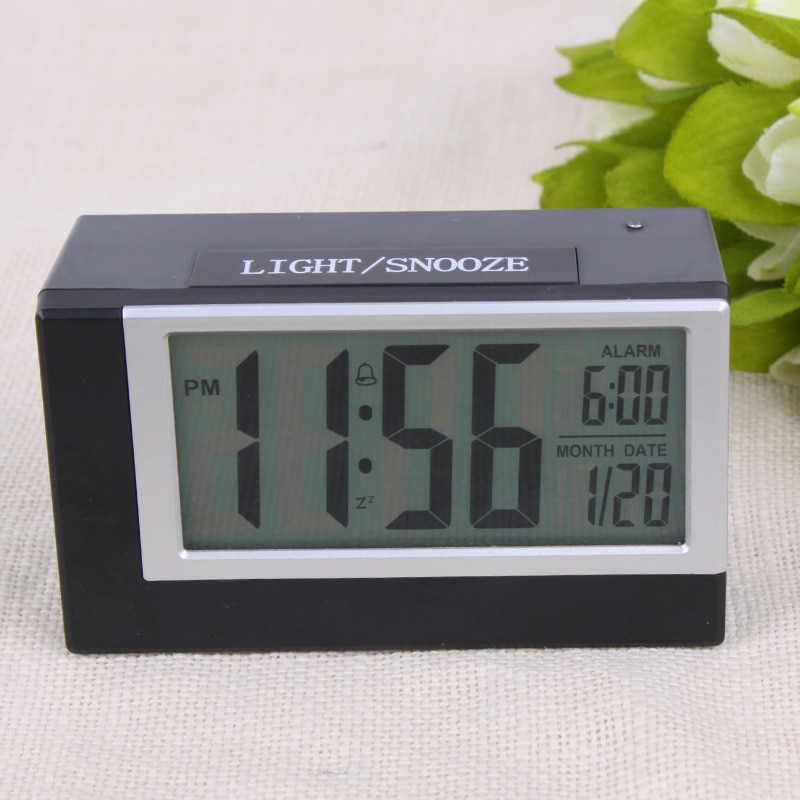 Home Office Desk Alarm Clock With Automatic Night Light Snooze Function For Bedside Nightstand 1pcs Mutilfunction Bedroom Clock