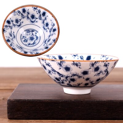 1 stks WIZAMONY 50 ML Handgeschilderde Theekopje Thee Set Blauw en Wit Chinese Celadon Porselein: Oranje