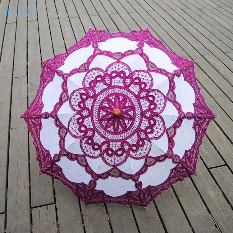 BRITNRY Real Foto 'S Wedding Paraplu Mode Kant Parasol Mooie Kleur Parasol