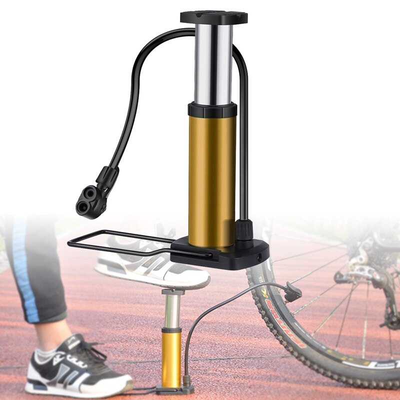 Bike Pump Mini Bike Floor Pump Foot Activated Bicycle Air Pump and Aluminum Alloy Portable Bike Pump Mountain Bike Tire Pump Com: Default Title